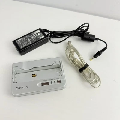 Casio CA-24 Battery Charging Stand Cradle Casio Exilim Cameras Data Cable PSU - Image 1 of 3