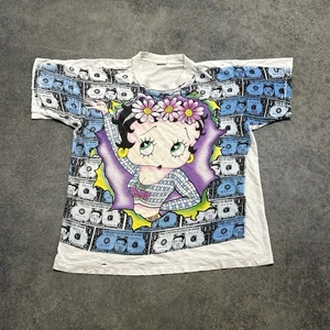 Vintage Betty Boop All Over Print Million Dollar Babe Shirt Size Large Distress - Bild 1 von 5