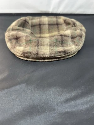 Boné plano vintage pendleton xadrez de lã virgem masculino Newsboy Cabbie Derby tamanho 7 - Imagem 1 de 4