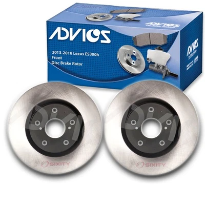 2 pc ADVICS Front Disc Brake Rotor for 2013-2018 Lexus ES300h  - Braking ky - Image 1 of 4
