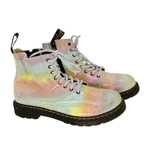 Dr. Martens Damen Pascal schillernde Leder hohe Kampfstiefel - Gr. 5 - Bild 1 von 7
