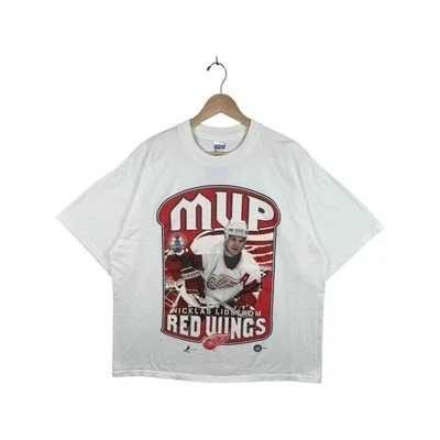 Camiseta De Colección Detroit Red Wings MVP Nicklas Lidstrom NHL Blanca Para Hombre XL Foto 1 de 4