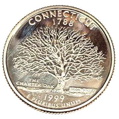 # C5628    U.S. STATE QUARTER  PROOF  COIN,    CONNECTICUT   1999-S - Image 1 of 2