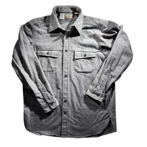 VINTAGE L.L. Camicia Bean Chamois con bottoni manica lunga made in USA alta 17 GRIGIO - Foto 1 di 8