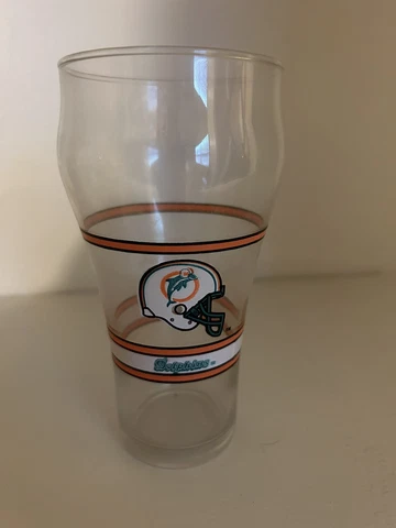Miami Dolphins-NFL-Glass-Cola Cola Vintage Collectible 15 oz Cover