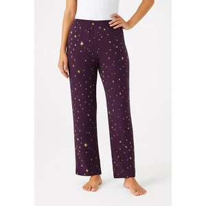 Neu mit Etikett Soma Cool Nights Damen-Pyjamahose Brombeere Größe Large Sternenmuster - Bild 1 von 11