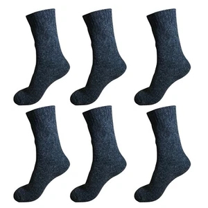 6pair Mens Heavy Duty Thick Winter Thermal Warm Hiking Knit Crew Wool Boot Socks - Picture 1 of 23