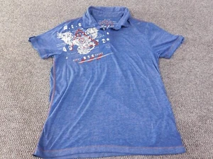 marc ecko shirt medium mens y2k blue hiphop retro polo button graphic - Picture 1 of 10