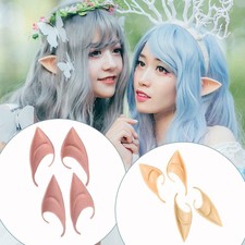 2 Pairs Elf Ears Angel Pixie Fairy Cosplay Party Rubber Latex Prosthetic Ears