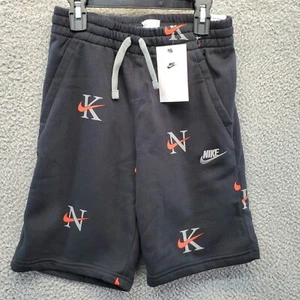 Nike Boys Sportswear Club Fleece Lounge Shorts Black Sweat Elastic Large New - Picture 1 of 7