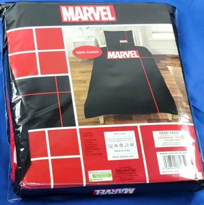 MARVEL Single Duvet Set with Pillowcase BLACK & RED SP3-MAR-LGO-12 - Picture 1 of 1