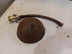 Vtg Industrial Steampunk Light Shade Gooseneck Stem Leviton Pull Chain Socket - Picture 1 of 14