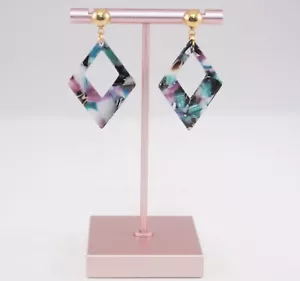 Trendy Acetate Tortoise Shell Earrings – Lightweight, Classic Statement Jewelry - Picture 1 of 6