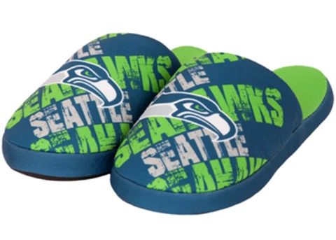 Seattle Seahawks College Navy Digital Print Slippers - Mens M Cover