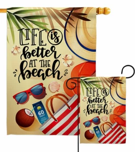Life is Better Garden Flag Beach Coastal Decorative Gift Yard House Banner - Picture 1 of 17