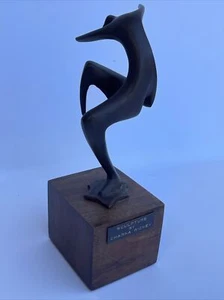 CHARNA RICKEY BRONZE METAL SCULPTURE VINTAGE MODERNIST DAVID REJOICING RARE - Picture 1 of 23