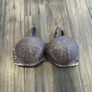 victoria secret Very Sexy Push Up 36DDD Gray Ish Purple Lace Up - Picture 1 of 4