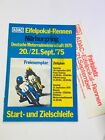 Nurburgring Eifelpokalrennen Motorcycle  Race Program. 1975 Sep 21 W/ Car Pass
