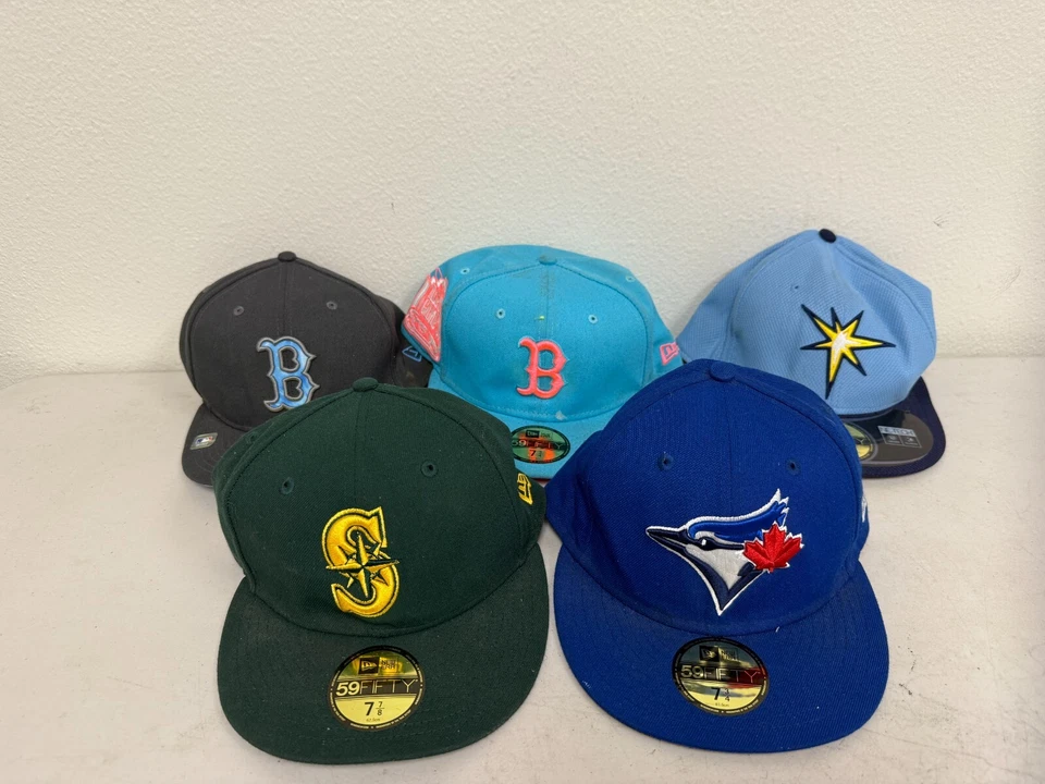 Lot of 5 Exclusive St. Louis Cardinals Club Blue Gray Fitted 7 3/4 & 5/8 Hat Cap - Image 1 of 4