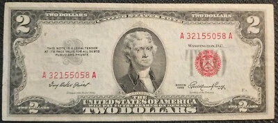  1953 $2 US Note, Small, Fr-1509, EF-40 - Image 1 of 2