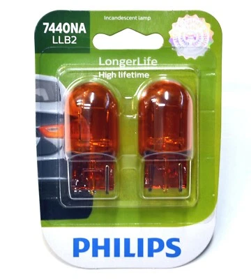 Philips LongerLife 7440NA 25W Two Bulbs Rear Turn Signal Light Replacement Lamp - Image 1 of 4