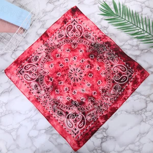 Unisex 55*55cm Tie Dye Square Scarf Cotton Bandana Cashew Flower Print Headscarf - Picture 1 of 31