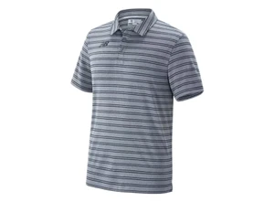 New Balance NB Gray Navy Team Striped Polo Shirt Golf Mens Sz Large NWT MSRP $55 - Picture 1 of 2