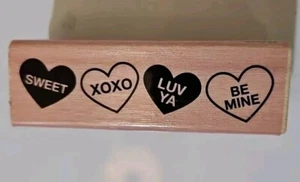 Valentinstag Herz Bordüre Gummistempel Holzhalterung 1" x 4,5" Craftsmart Schatz - Bild 1 von 3