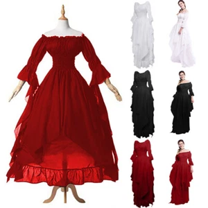 Victorian Medieval Dress Renaissance Gothic Women Cosplay Costume Princess Gown - Picture 1 of 9
