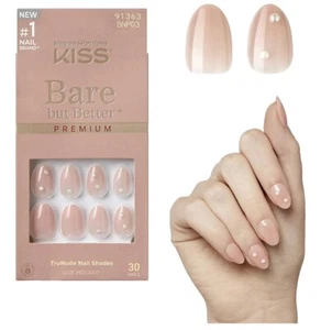 2-Pack Kiss Bare But Better Premium False Nails - Short Length, TruNude (91363) - Picture 1 of 2