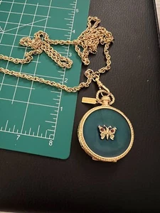 Vintage Limited Edition Estée Lauder Enamel Necklace W Solid Perfume - Picture 1 of 6