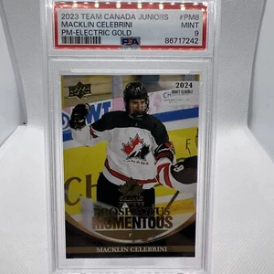 Macklin Celebrini 2023-24 Team Canada Juniors Prospectus Momentous Gold PSA 9 - Picture 1 of 2