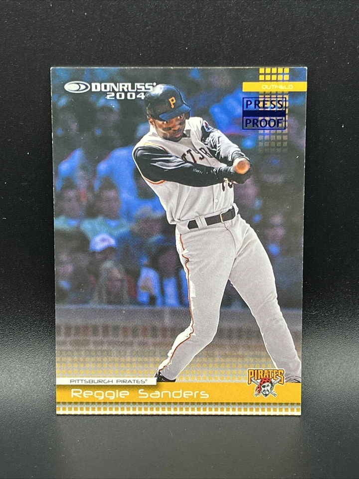 Reggie Sanders 2004 Donruss Press Proof Blue #338 032 /100 Pittsburgh Pirates - Image 1 of 2