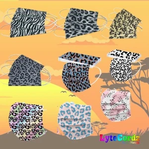 Face Mask Animal Print Pattern Wild Camo Disposable Surgical 3 Ply  - Picture 1 of 24