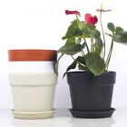 Non toxic Round Plant Pot with Water Storage Feature Plastic Garden Container