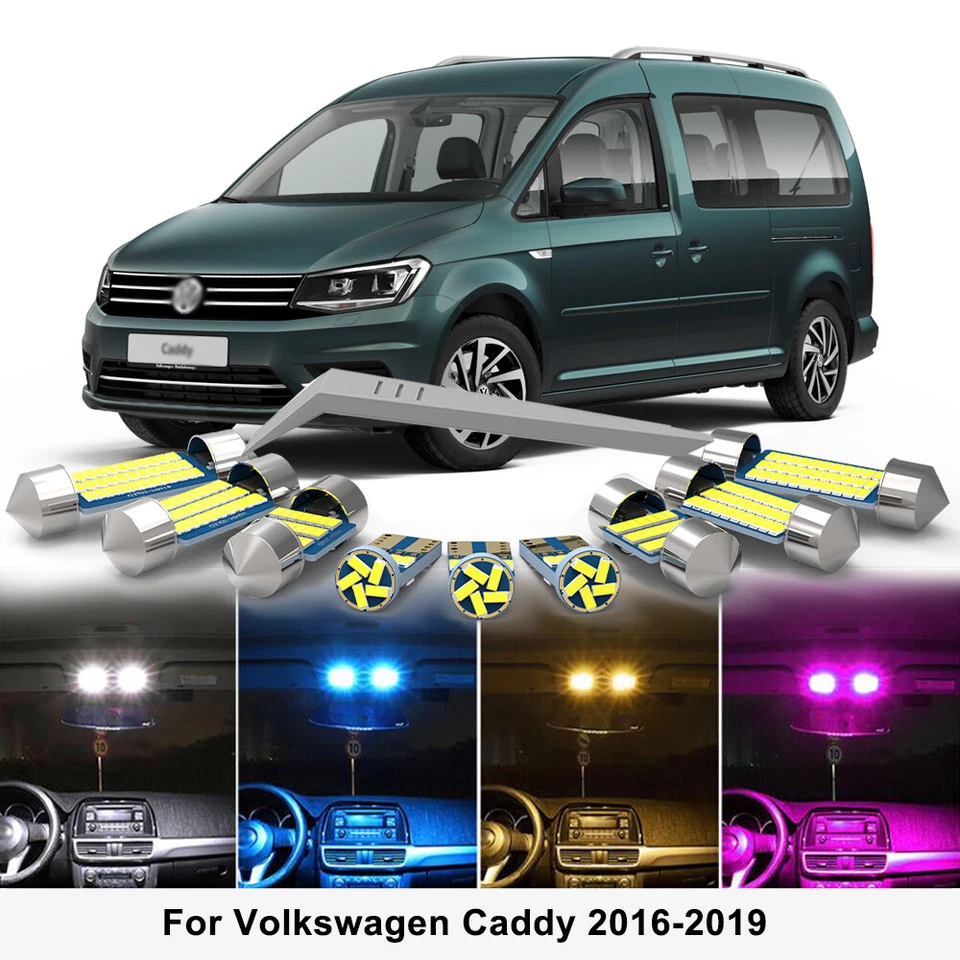 11x LED Interior Light Bulb For VW Volkswagen Caddy MK4 2016 2017 2018 2019 - Image 1 of 4