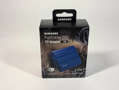 SSD externo Samsung T7 Shield 1 TB USB 3.2 Gen 2 tipo C - azul - resistente Foto 1 de 4