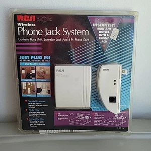 RCA RC926 Wireless Phone Jack System Base Unit Extension Jack Phone Cord White  - Picture 1 of 8
