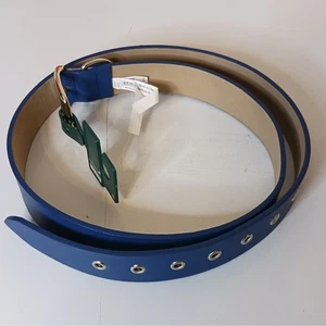 Wild Fable Womens Faux Leather Belt Size XL Blue Buckle Grommets Adjustable - Picture 1 of 7
