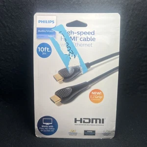 Philips EZ Grip 10ft/3m. 4K Highspeed HDMI Cable with Ethernet Black- Sealed Box - Picture 1 of 2