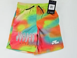 NIKE Boy's 7 Jumpman Jordan Shorts Short Pants Neon Infrared Mesh Lined - Picture 1 of 4