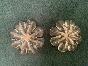 Pair of Orrefors "Fleur" Vintage Swedish Crystal Glass Taper Candle Holders. - Picture 1 of 8