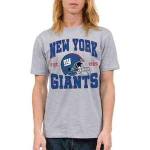 Clothing x NFL - New York Giants - Team Helmet - Unisex Adult Short Sleeve Fa... - Picture 1 of 8