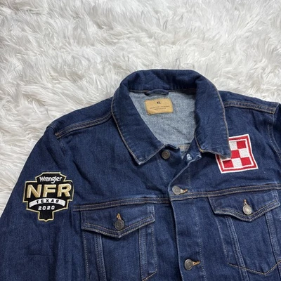 Chaqueta vaquera Wrangler 2020 NFR Texas Denim para hombre XL parches personalizados azul rodeo Foto 1 de 4