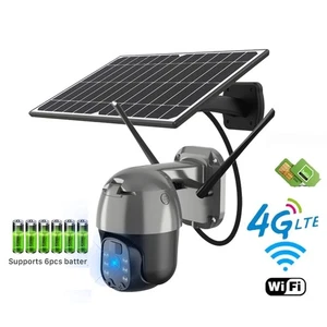 4G/WiFi 1536P 3MP Solar Power PTZ IP Camera Security CCTV Waterproof Outdoor Cam - Picture 1 of 7