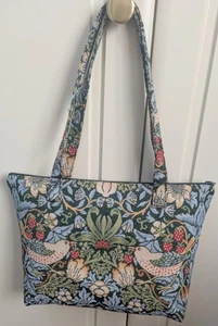 William Morris Strawberry Thief Tapestry Green And Blue Fabric tote/handbag - Picture 1 of 4