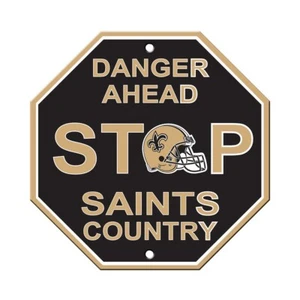 New NFL Orleans Saints Home Office Bar Decor STOP Sign 12" x 12" Made in USA NEW - Picture 1 of 1