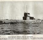 1914 British Navy Submarine Great Britain Ww1 Print Antique Military War
