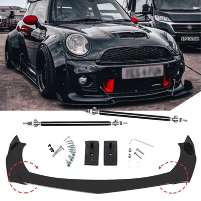 For Mini Cooper Paceman Front Bumper Lip Spoiler Splitter+Strut Rods /Glossy Foto 1 de 4