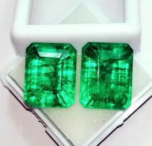 Natural Emerald Loose Gemstone emerald Cut Certified 8 to 10 Ct Pair L329 - Picture 1 of 8
